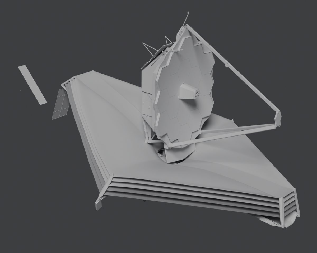 Engineering model rendered flat and untreated, as it arrives from CAD
